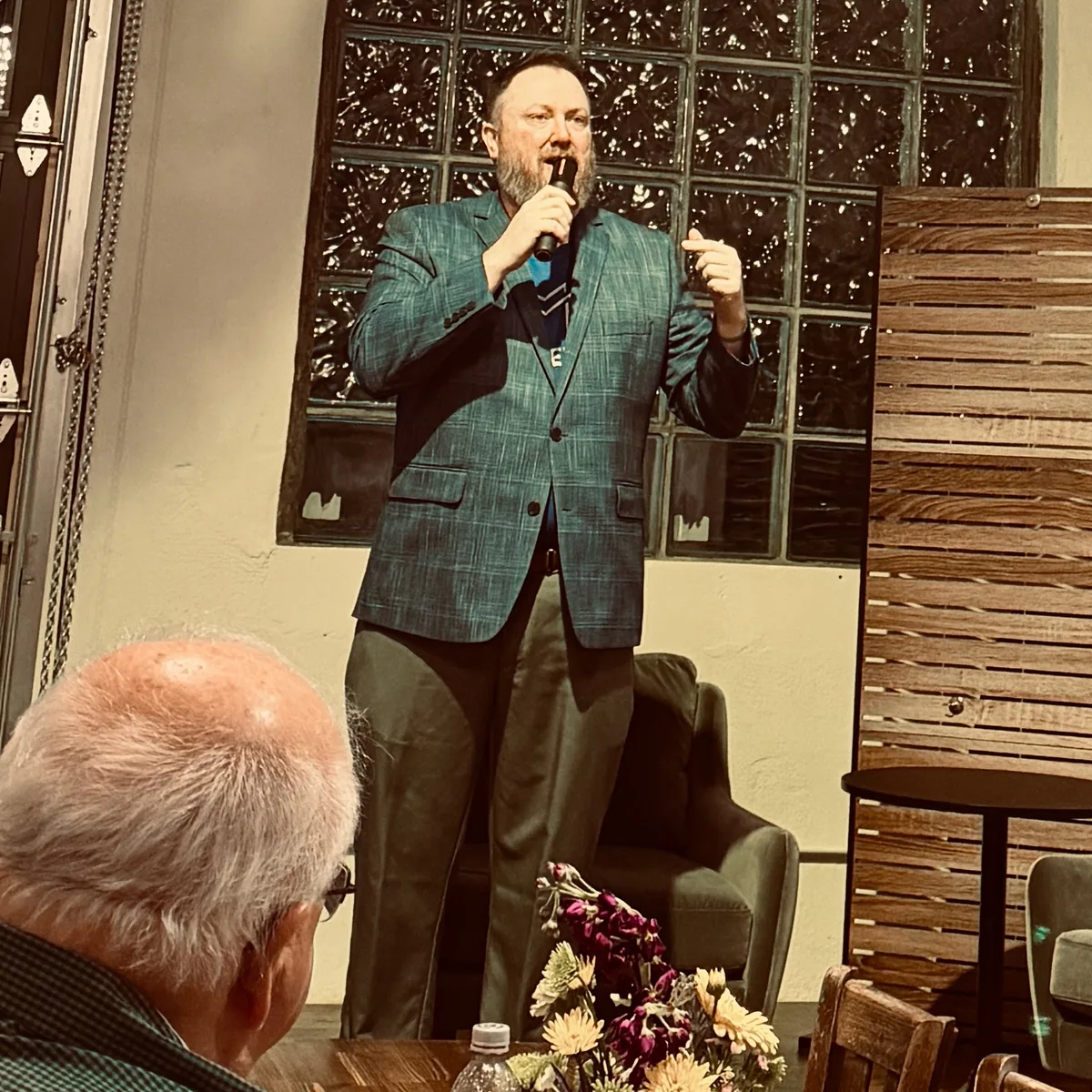 Nate Westre speaking at the Stuart Chamber Community Connection Night