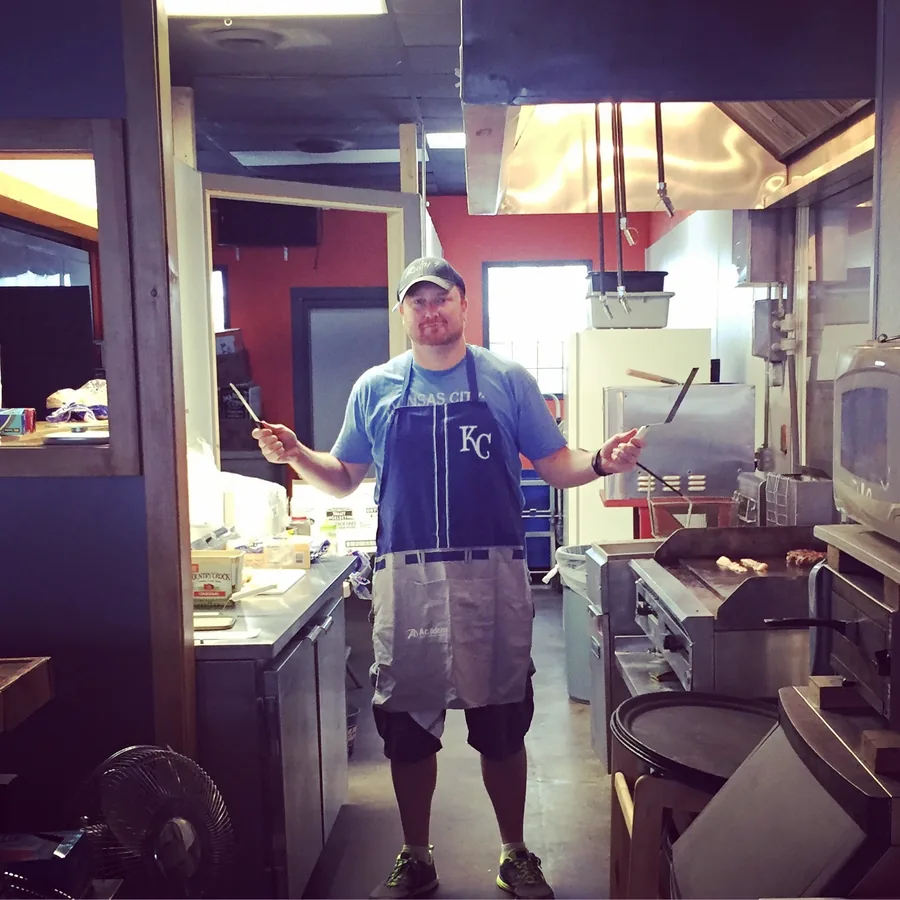 Nate Westre cooking in the Ruby's Pub kitchen