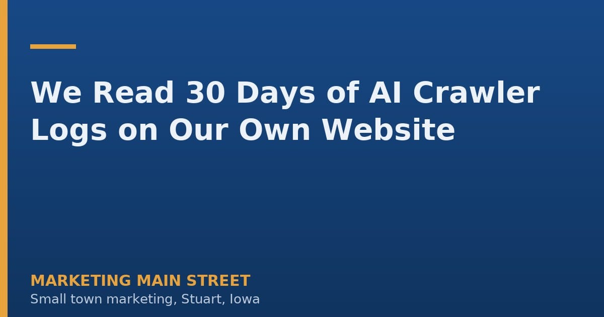 We Read 30 Days of AI Crawler Logs on Our Own Website