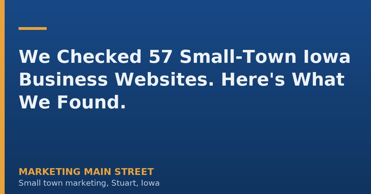 We Checked 57 Small-Town Iowa Business Websites. Here's What We Found.