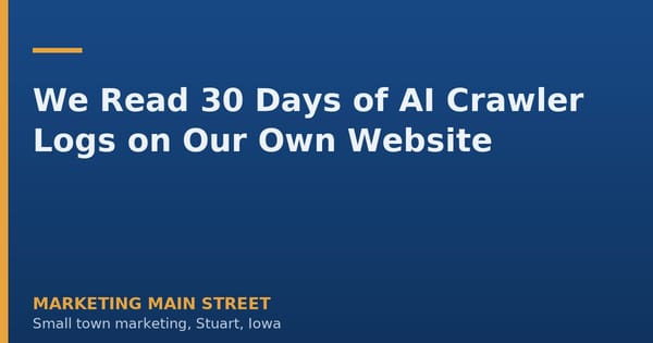 We Read 30 Days of AI Crawler Logs on Our Own Website