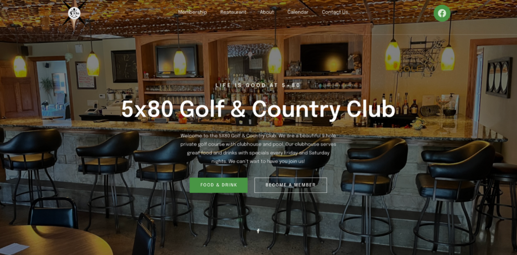 5x80 golf and country club website designer