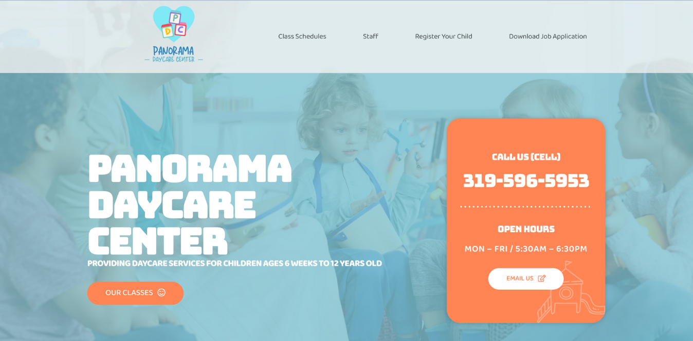 panorama daycare panora iowa website designer