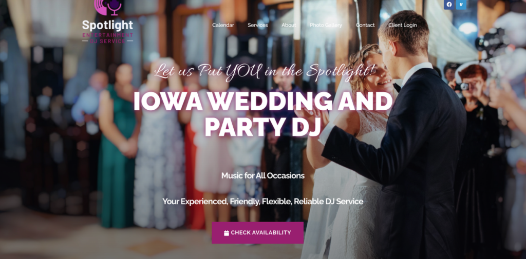 spotlight entertainment des moines dj website designer