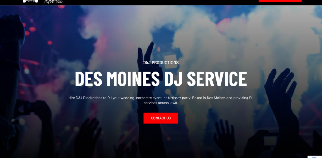 d&j dj service website designer