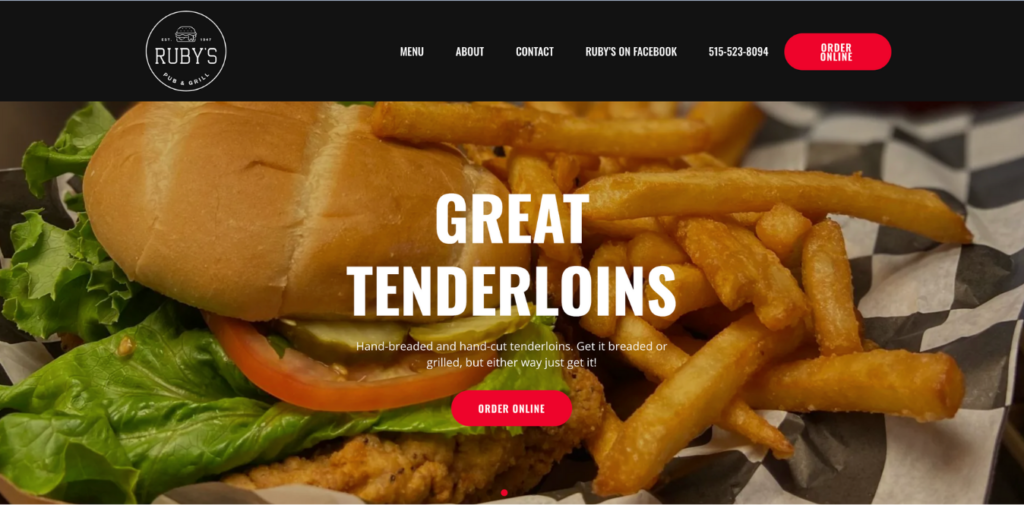 rubys pub stuart iowa web designer