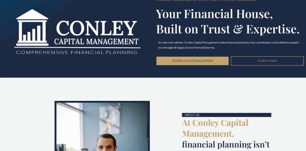 web design financial planning conley capital
